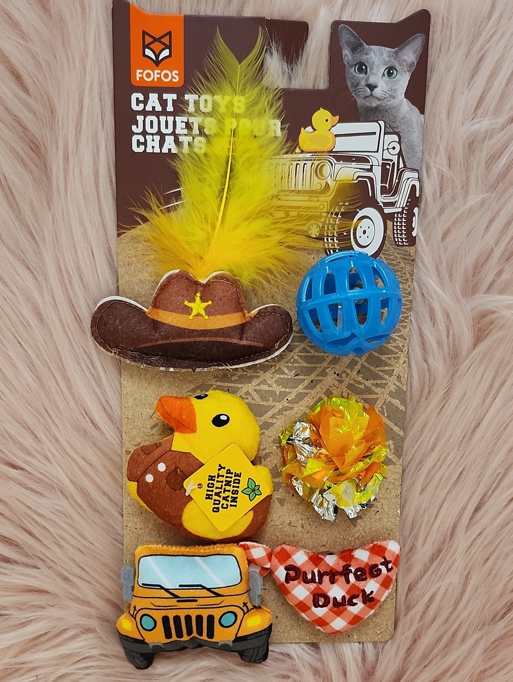 New Listing!! Brand New FOFOS "WESTERN" THEME CATNIP CAT TOY-6CT